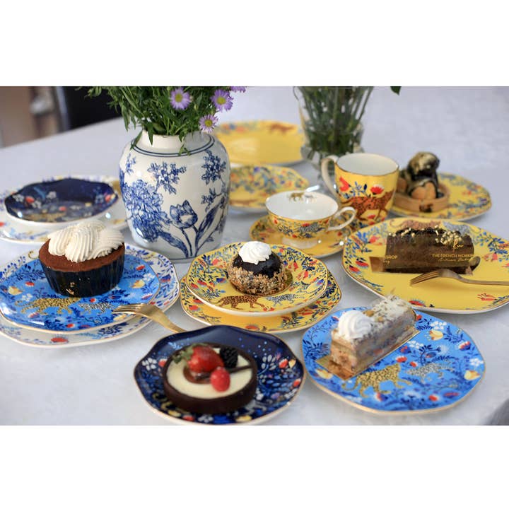Jessie Zhao New York – wholesale Tallrikar – amason regnskog ben porslin middag tallrik i gult
