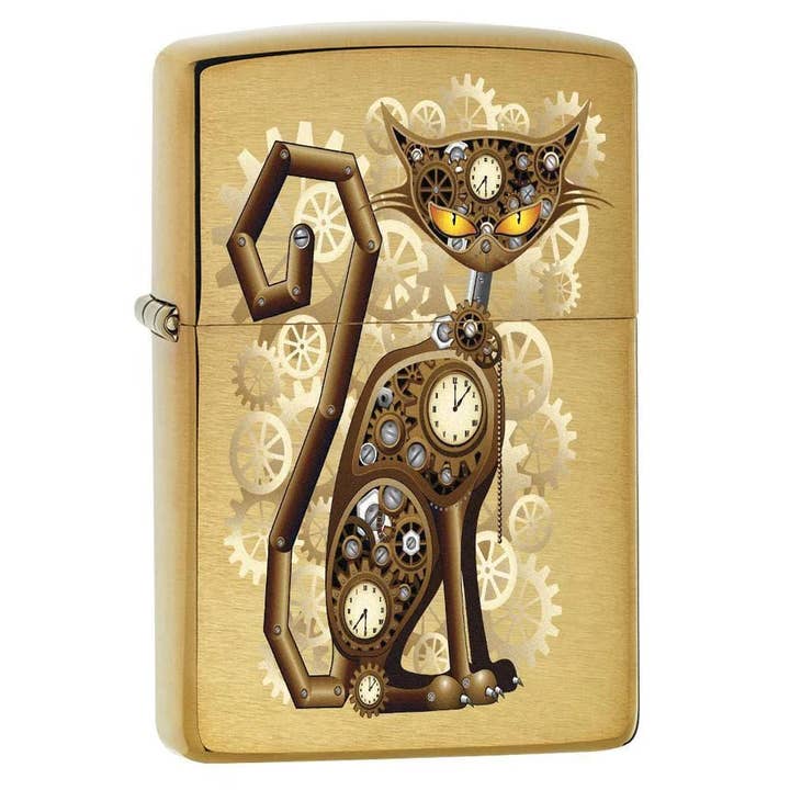 Scharfes Messing Steampunk Katzen Zippo-Feuerzeug für den Großhandel von Lighter King