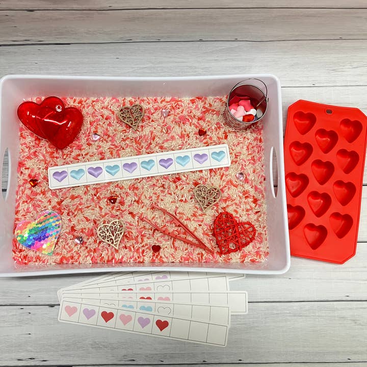 Valentines Sensory Bin, Sensory Bins for Kids, Sensory Kit, for wholesale by Curious Learning and Sensory