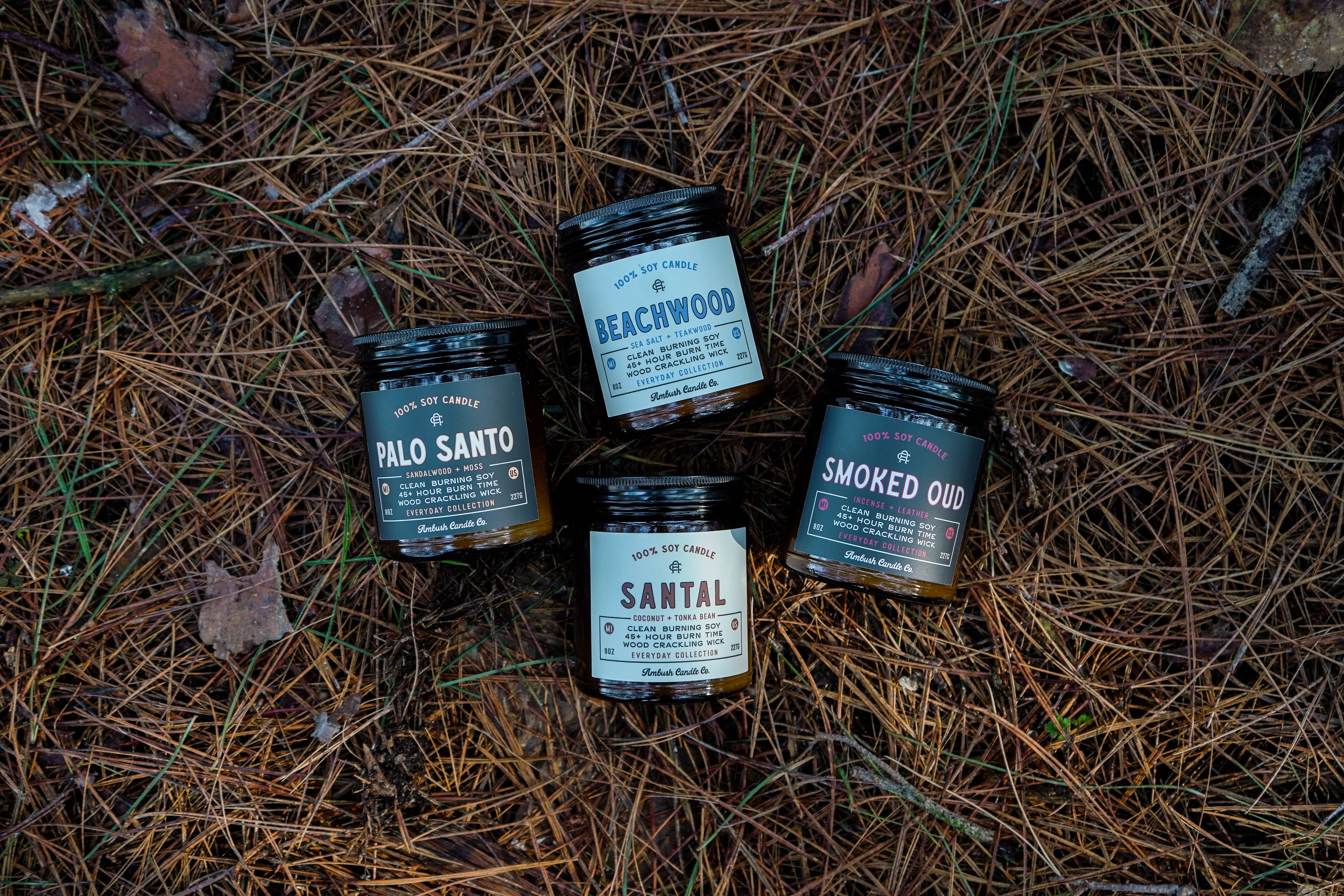 Ambush Candle Co. - Wholesale Jar/Filled Candle - Beachwood | Sea Salt + Teakwood 8oz Soy Candle13