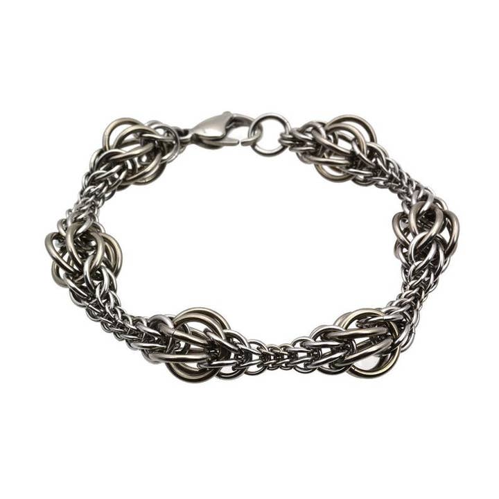 Bracelet ondulation persan en acier inoxydable pour la vente par Rebeca Mojica Jewelry