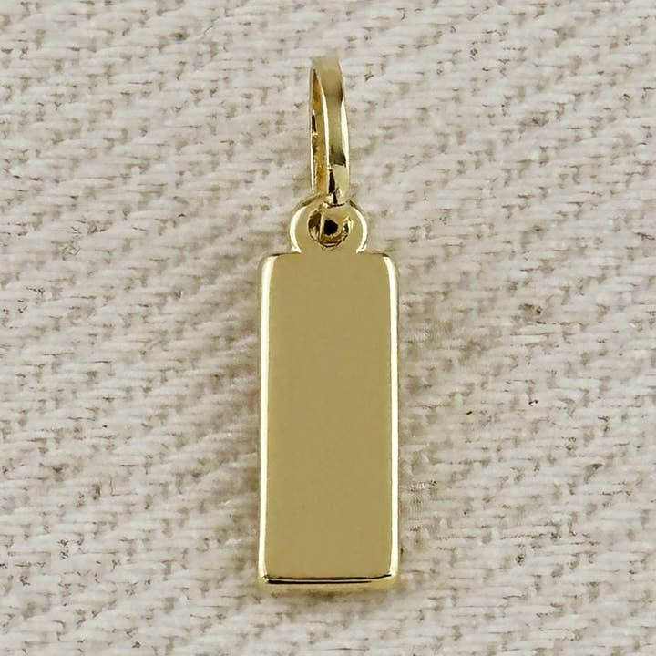 Engravable Plaque Charm 12.0mm x 5.0mm for wholesale by GoldFi