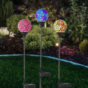 Exhart 36-in Aqua Glass Solar Assorted Stake in the Garden Stakes
