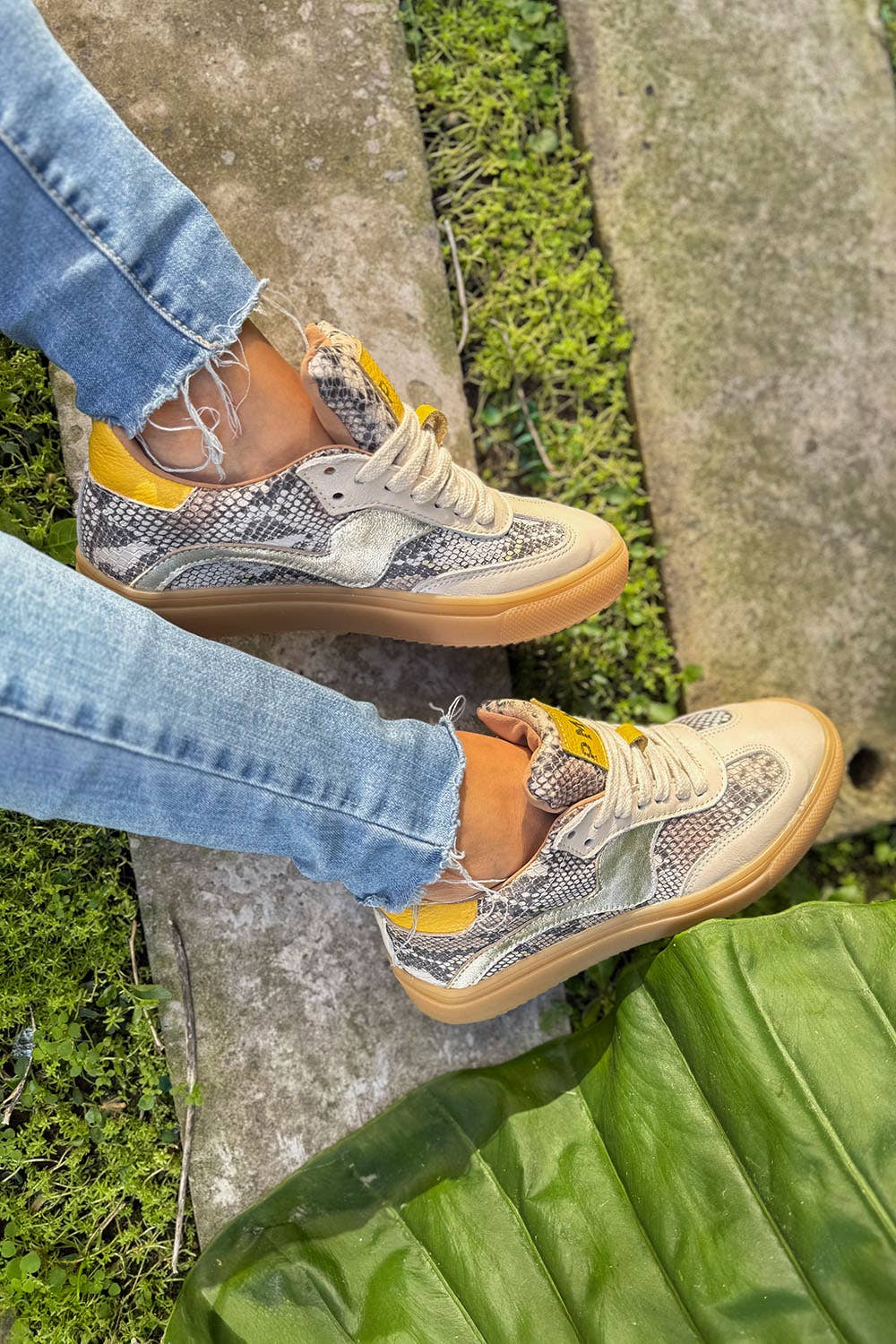 PMK SHOES - Vente Baskets tendance – femme - Novalis - Sable - Baskets en cuir de vache fait main1