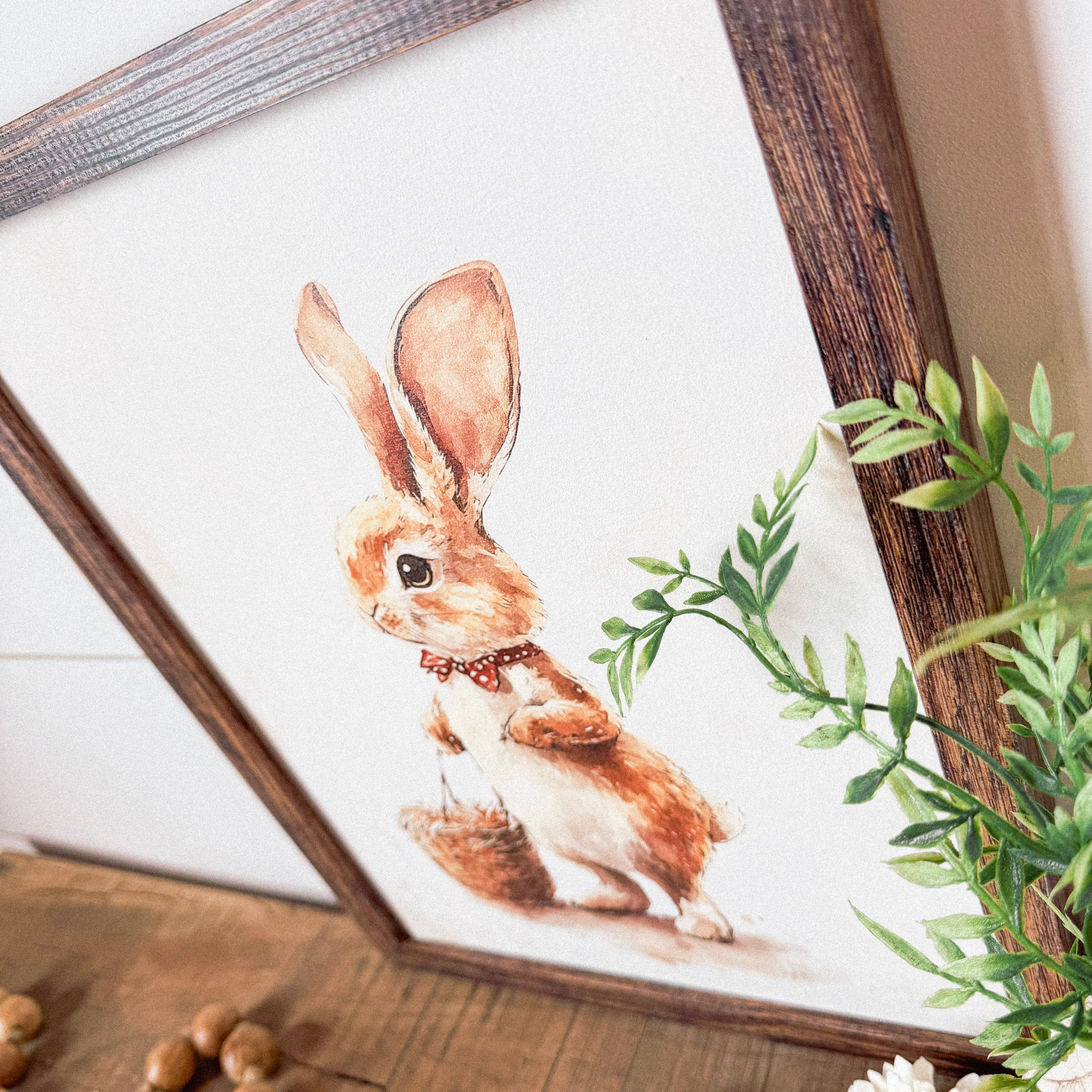 WillowBee Signs & Designs – wholesale Sign – Vintage Rabbit with Straw Basket Wall Art Sign2
