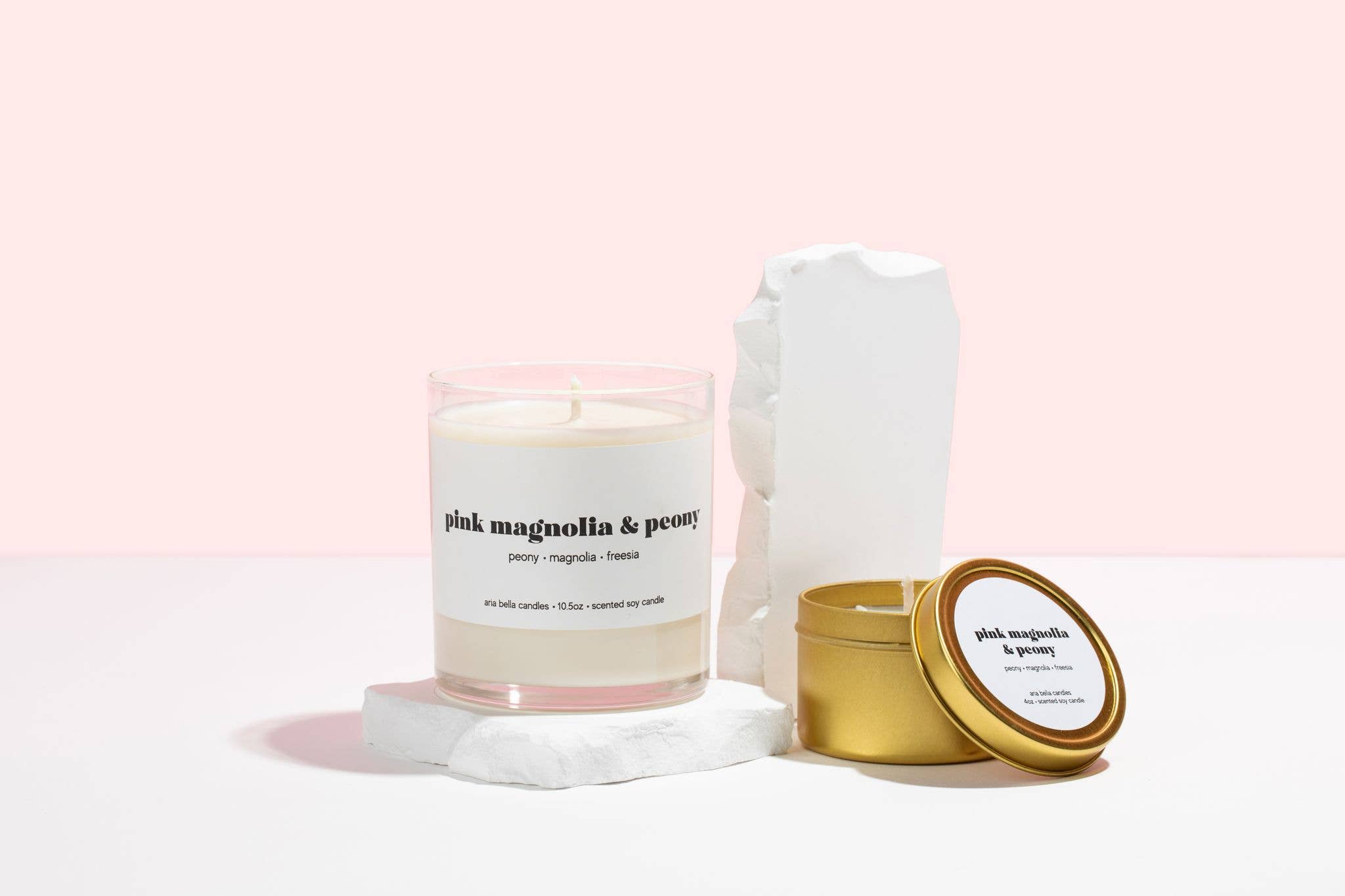 Aria Bella Candles - Wholesale Jar/Filled Candle - Pink Magnolia & Peony Soy Candle3
