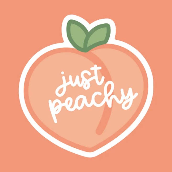 Just Peachy Peach Sticker for wholesale by Corinne Katlyn Designs