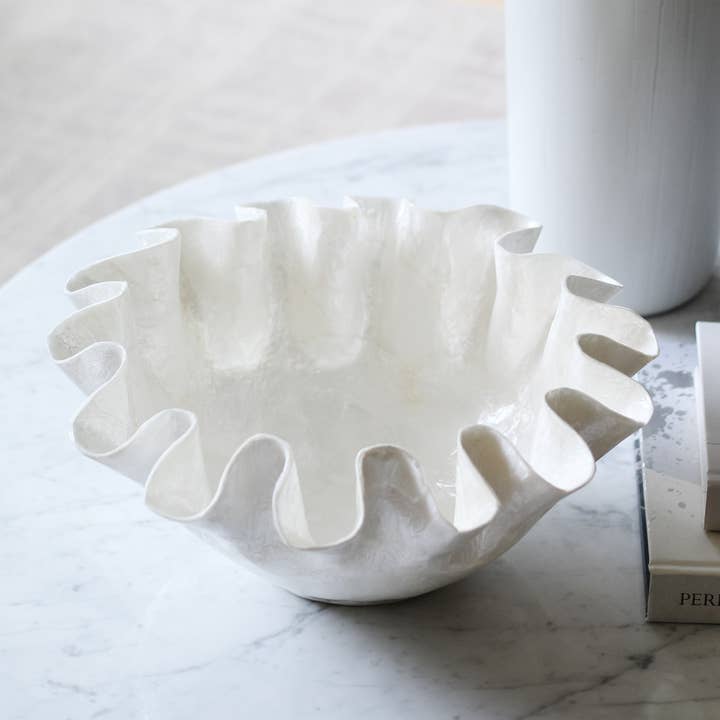 Dekorasyon Gifts Decor - Wholesale Decorative Plate/Dish/Bowl - Capiz Ruffle Centerpiece Bowl
