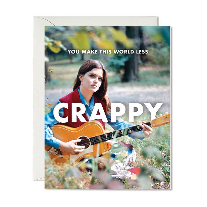 Less Crappy - Card for wholesale by The Raccoon Society
