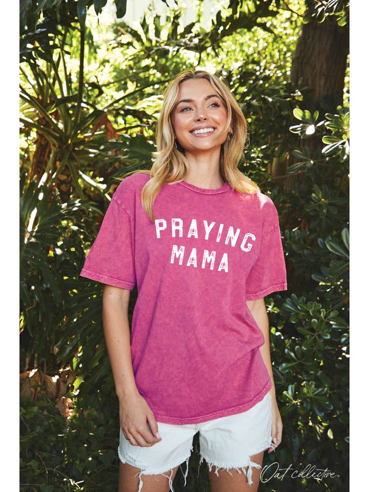 OAT COLLECTIVE - Wholesale Screen Printed T-Shirt - Women's - PRAYING MAMA Mineral Graphic Top7