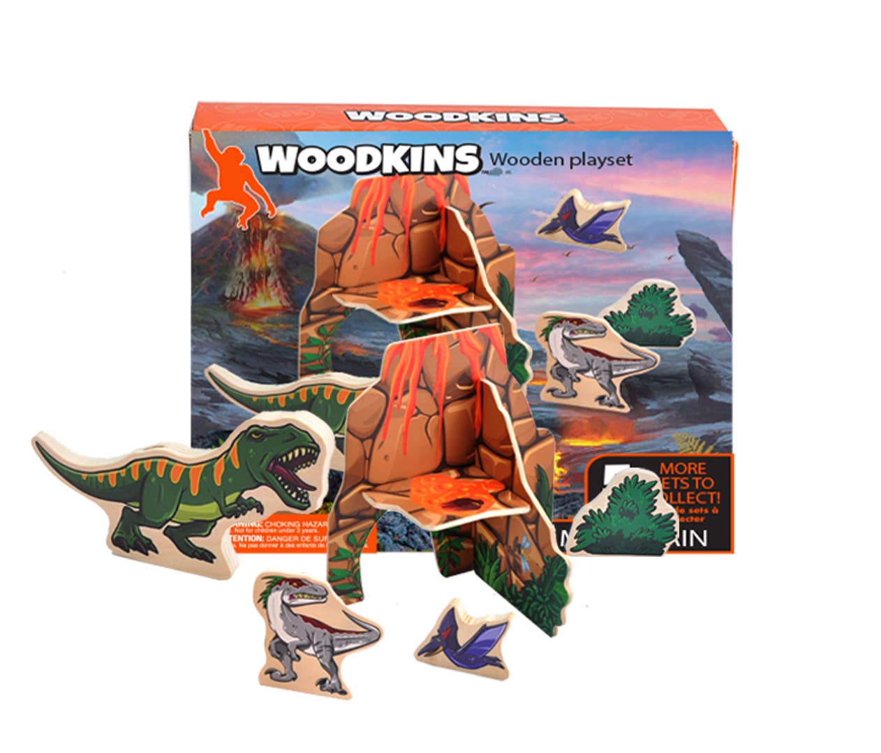 Wild Republic - Wholesale Toy set – Kids - Woodkins Dino Mountain 10"