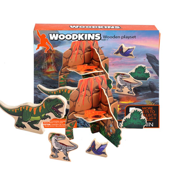 Wild Republic - Wholesale Toy set – Kids - Woodkins Dino Mountain 10"0