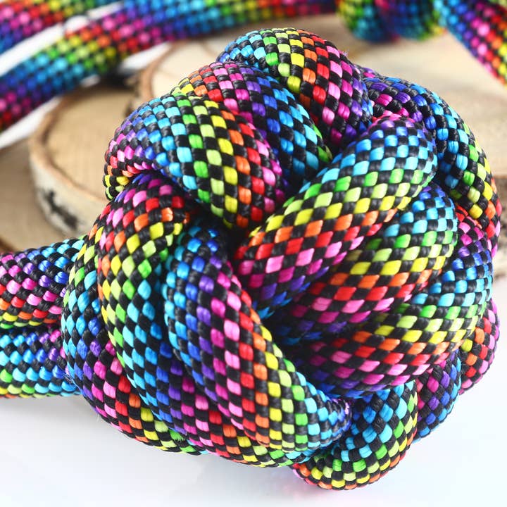 Palla da lancio "Rainbow Road" per la vendita all'ingrosso da parte di Pawcord by Franzi