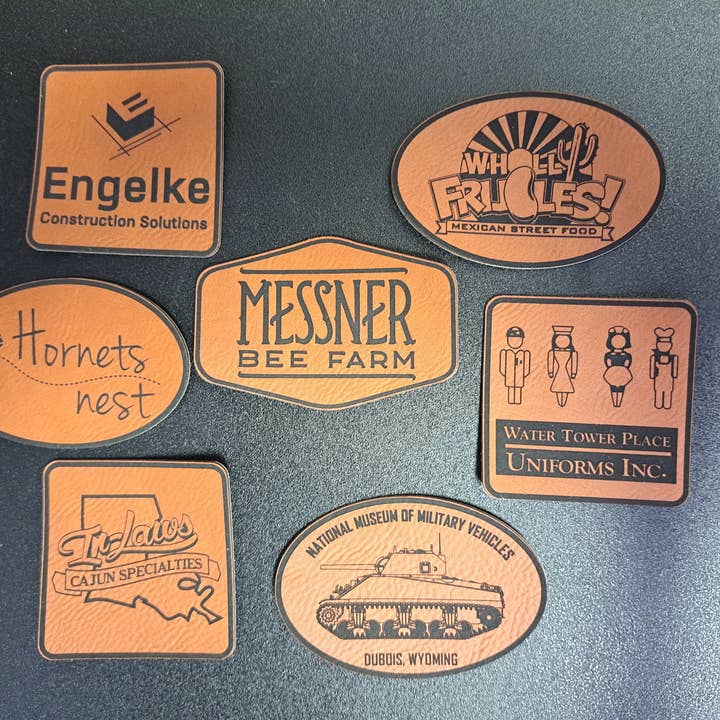 3C Etching - Vente Écusson - Patch en similicuir avec logo d'entreprise personnalisé - Adhésif6