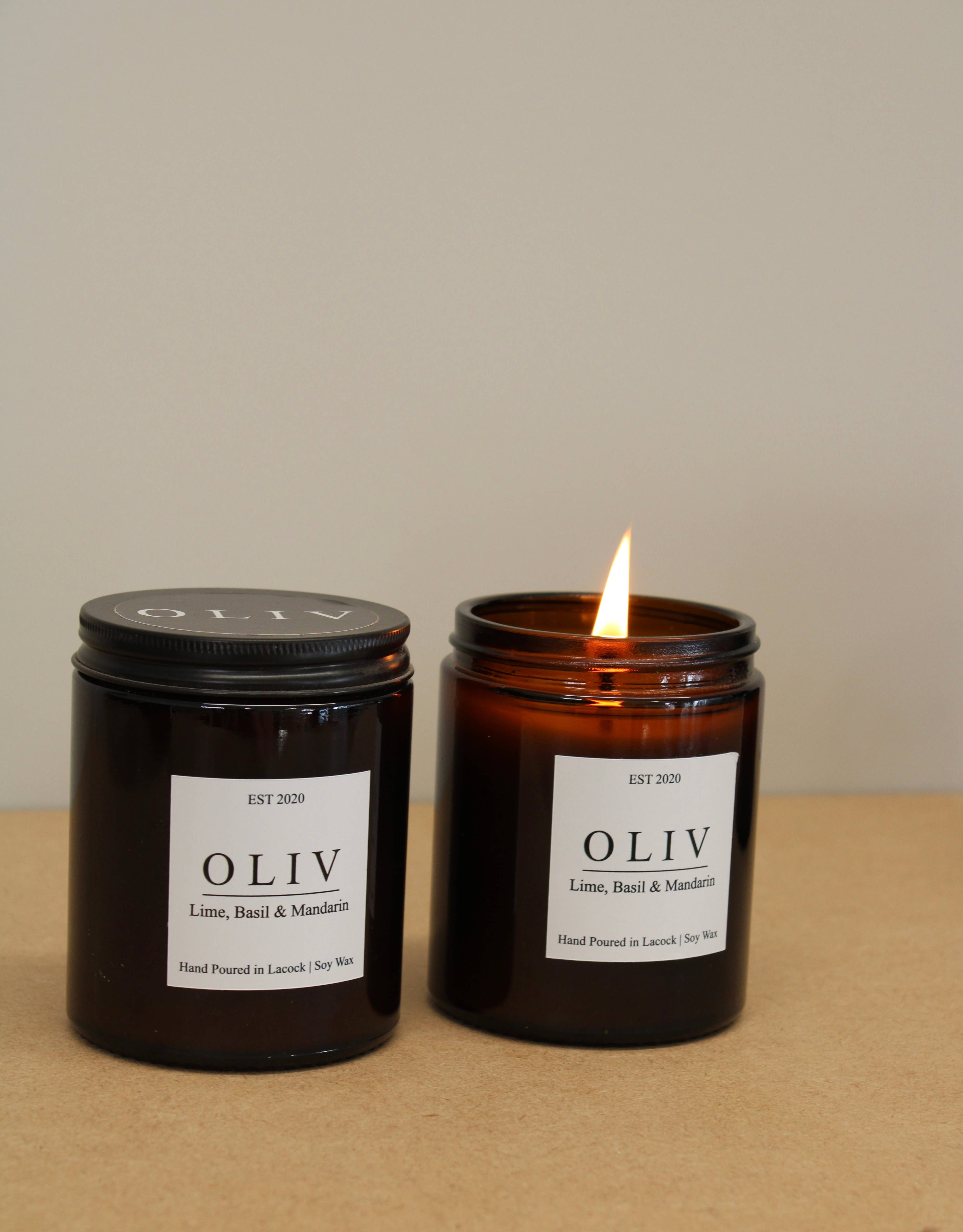 OLIV Homeware – wholesale Jar/filled candle – Lime, basil & Mandarin Candle 7