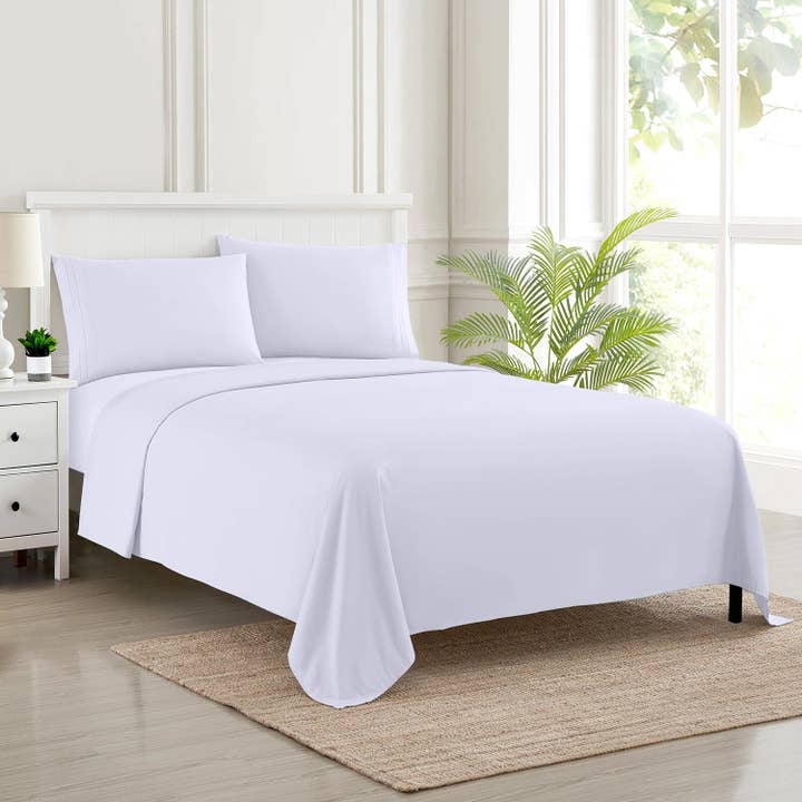 Flat Sheet Egyptian Cotton Bedsheet White for wholesale by Yorkshire Bedding