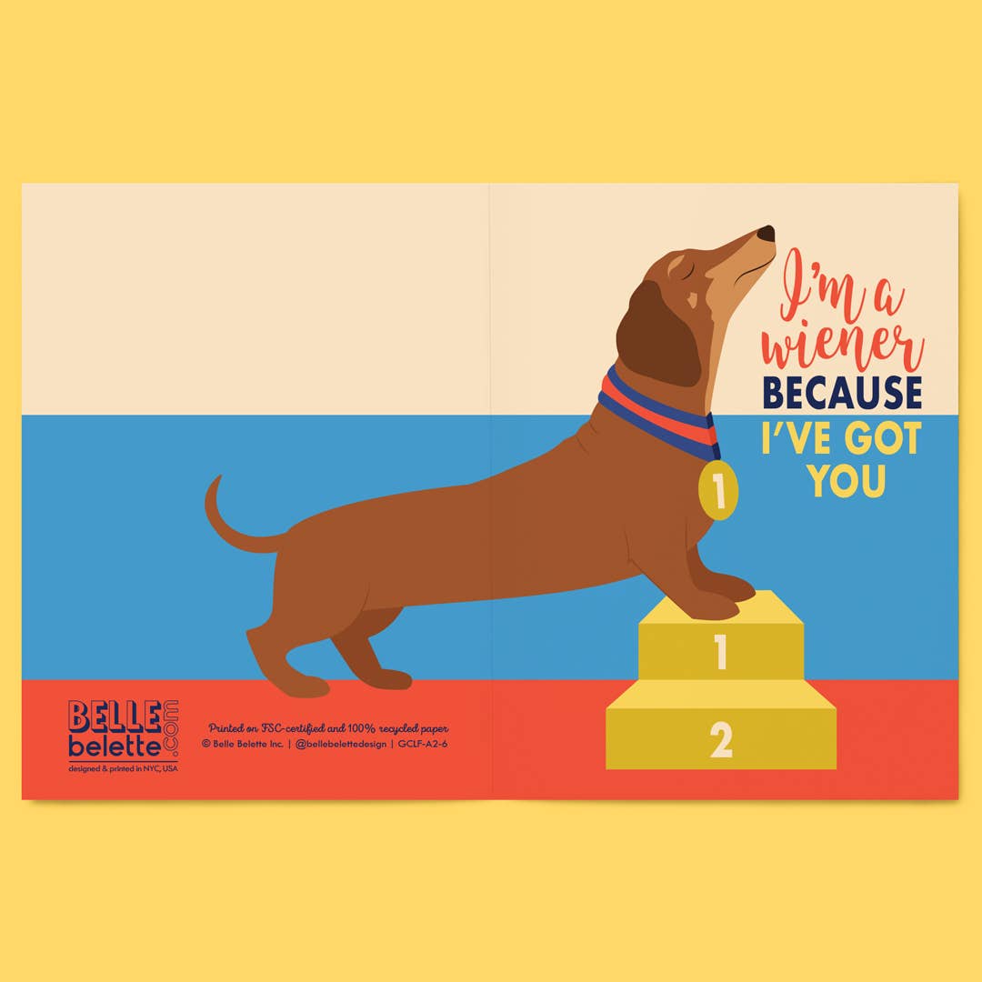 Belle Belette - Wholesale Love Card - I'm A Wiener Love and Friendship Card2