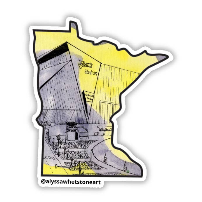 Adesivo in Vinile - Vikings Football Minnesota per la vendita all'ingrosso da parte di Alyssa Whetstone Art