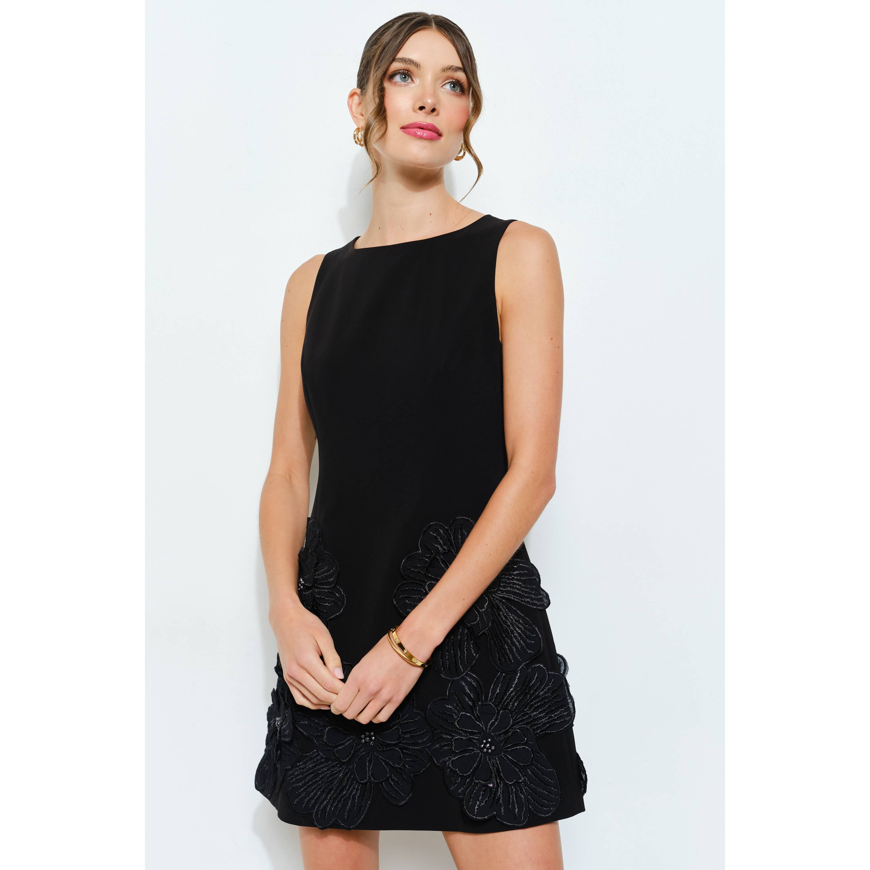 INA - Wholesale Dress - Women's - Floral Applique Sleeveless Mini Dress1