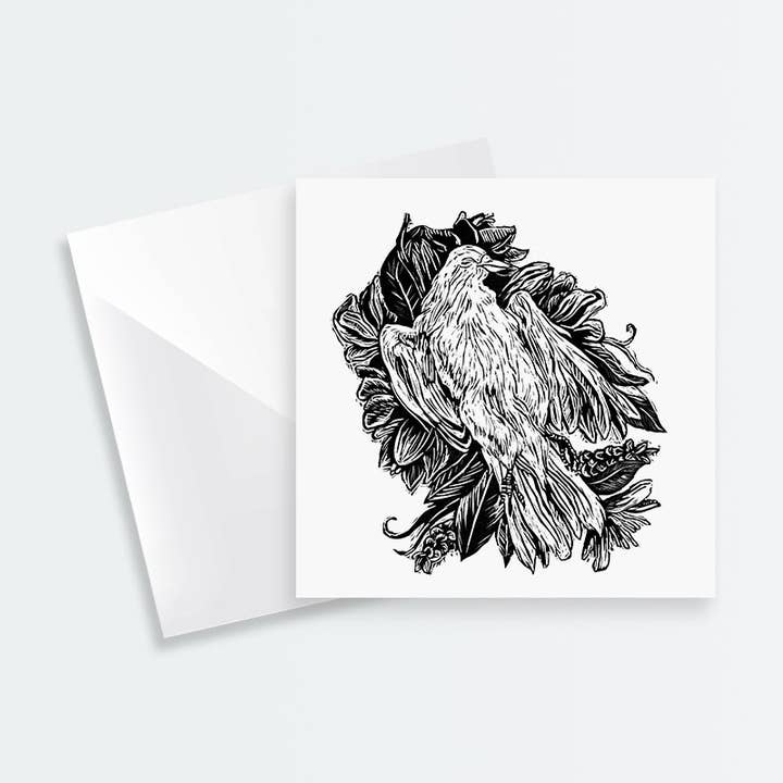 Tarjeta Dove Woodcut para venta al por mayor de Amanda Surveski Wildlife Art