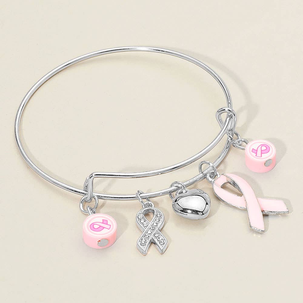 Sensibling Corp. - Vente Bracelets à breloques/pendentifs - 12PCS - Bracelets à breloques cœur ruban rose1