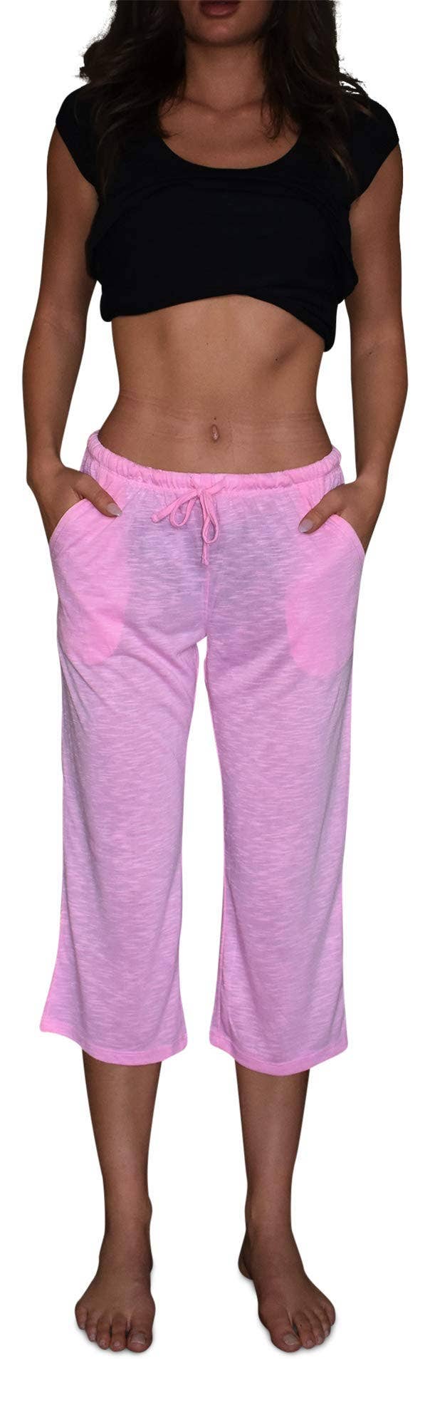 I-Wear Brands - Wholesale Lounge Sweatpants/Joggers - Women's - 4 Pack Women's Casual Poly-Slub Capri-Length Lounge Pants20