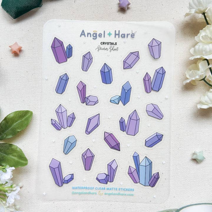Feuille d'autocollants étanche Cristaux pour la vente par Angel + Hare