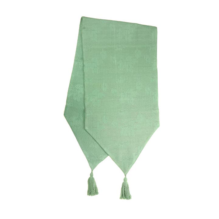 Table Runner Tassels - Solid - Olive Green for wholesale by Accent Linen