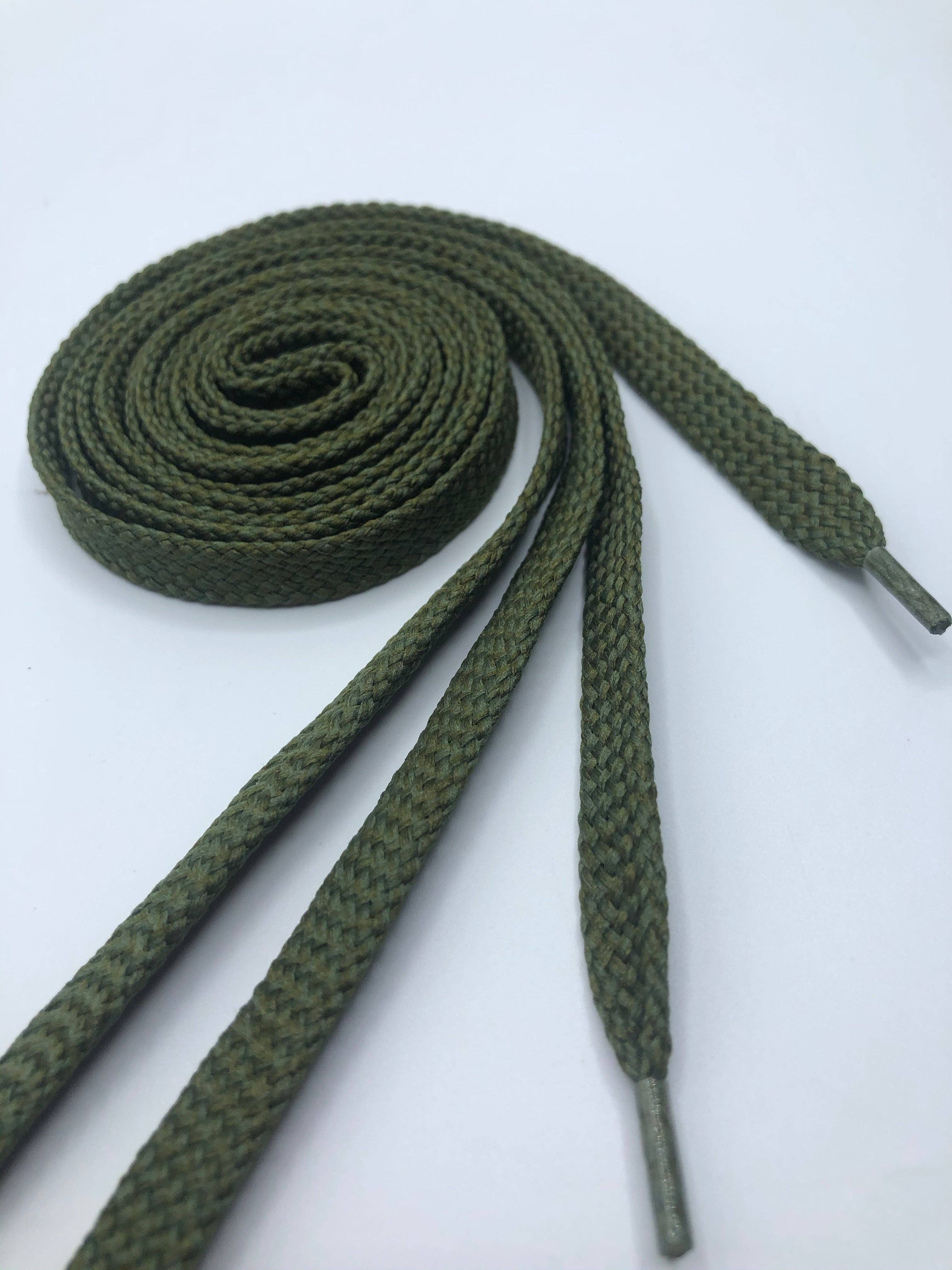 The Shoelace Factory - Wholesale Shoelaces - Unisex - Solid Forest Green Flat Shoelaces1