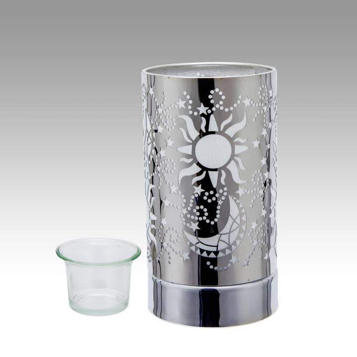 Peterson Housewares & Artwares - Wholesale Wax Warmer - 7" Touch Lamp - Wax Warmer- Oil Burner - Silver Galaxy1