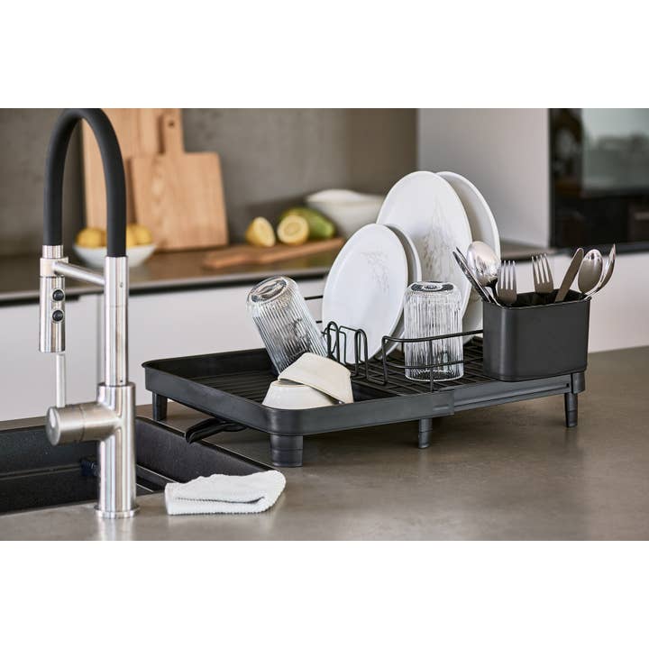 Dish drainer, plastic/metal, black for wholesale on Faire1