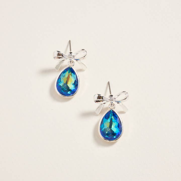 Designature New York - Wholesale Dangle Earrings - Teardrop Rhinestone with Metal Bow Post Earrings15