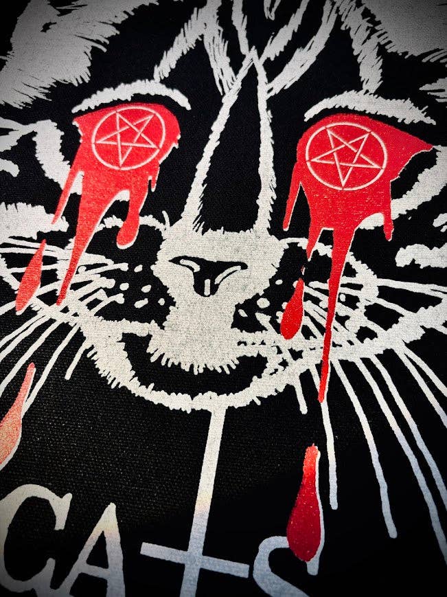 Three Raccoons - Wholesale Patch - Cats, not Christ large back patch.7