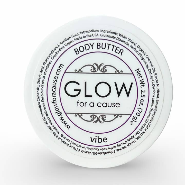 2.5 oz BODY BUTTER vibe for wholesale by GLOW for a cause