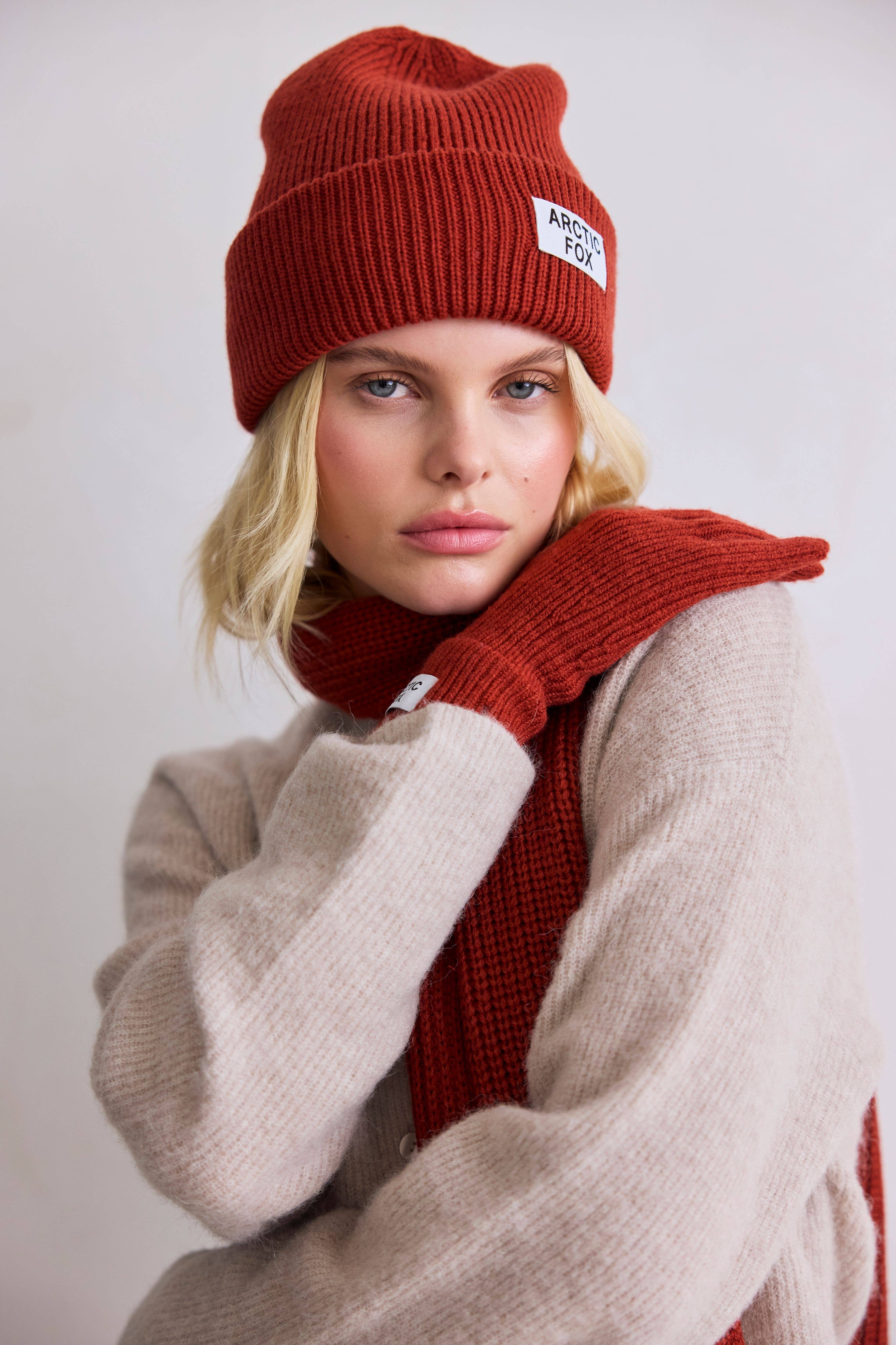 Arctic Fox & Co. - North America - Vente Gants – femme - Gants en Bouteilles Recyclées - Terracotta Profond - FW251