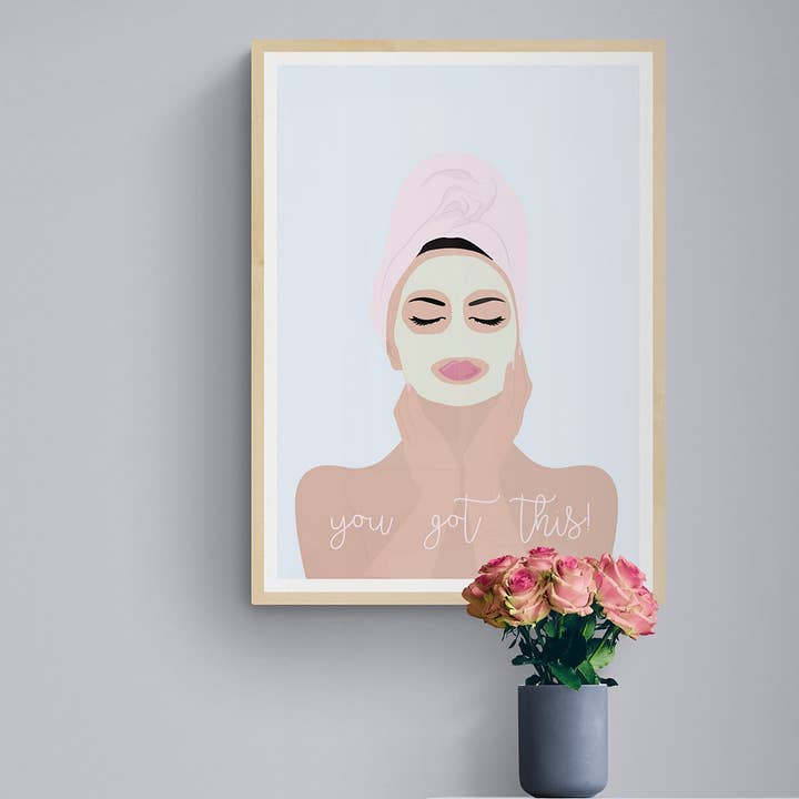 You Got This, decorazione da parete illustrata per la cura di sé per la vendita all'ingrosso da parte di Studio Saba