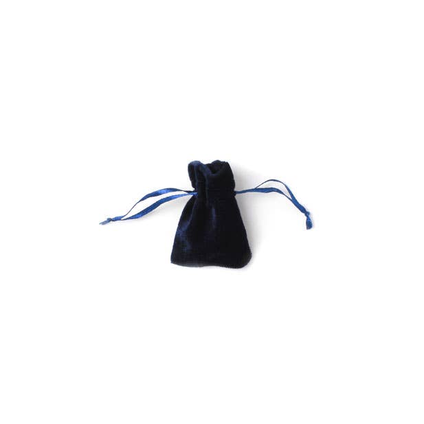 Navy Velvet Pouch. 15cmx12cm. for wholesale by Inca UK