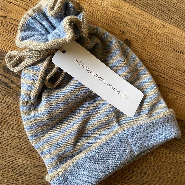 Samantha Holmes Alpaca Clothing and Gifts - Wholesale Beanie - Women's - NEW Multiway Alpaca Beanie (Alpaca Buff)1