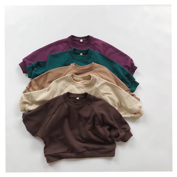 Børns afslappede pullover sweatshirt med rund hals for engroshandel hos shoplittleswan