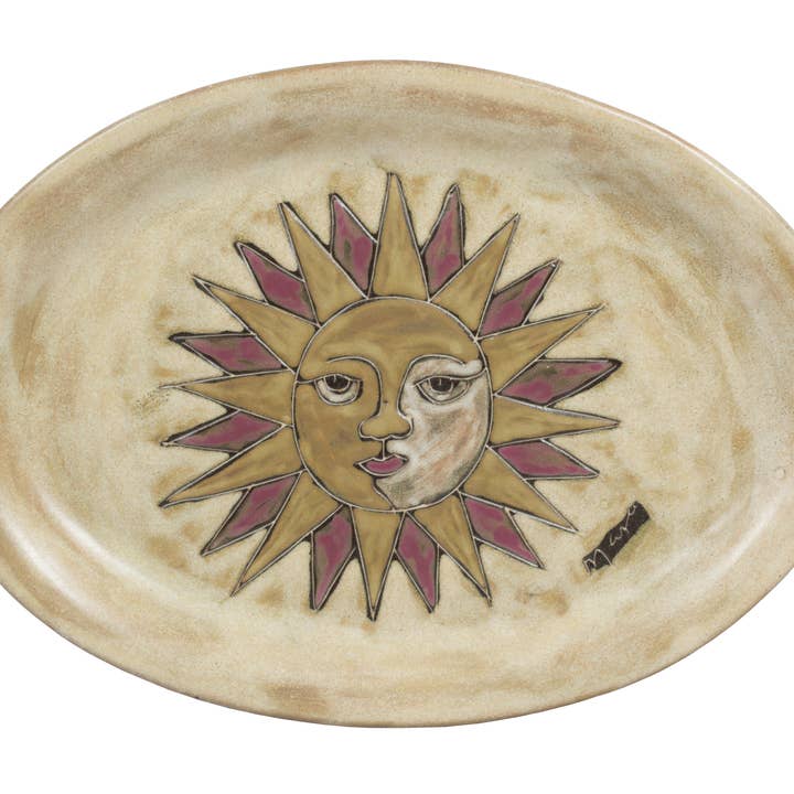 Mara 13" Oval Serving Platter - Suns for wholesale by Galleyware