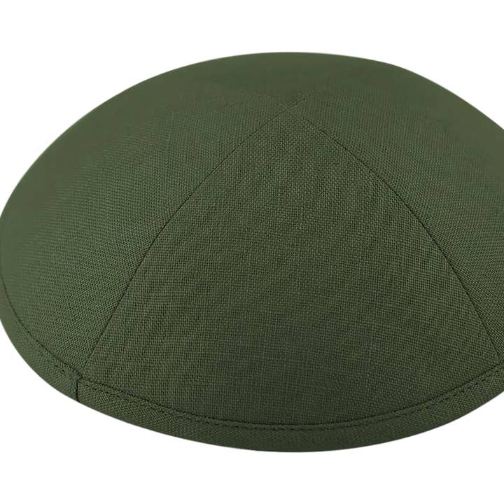 Kippot World - Wholesale - Linen Dark Green Kippot0