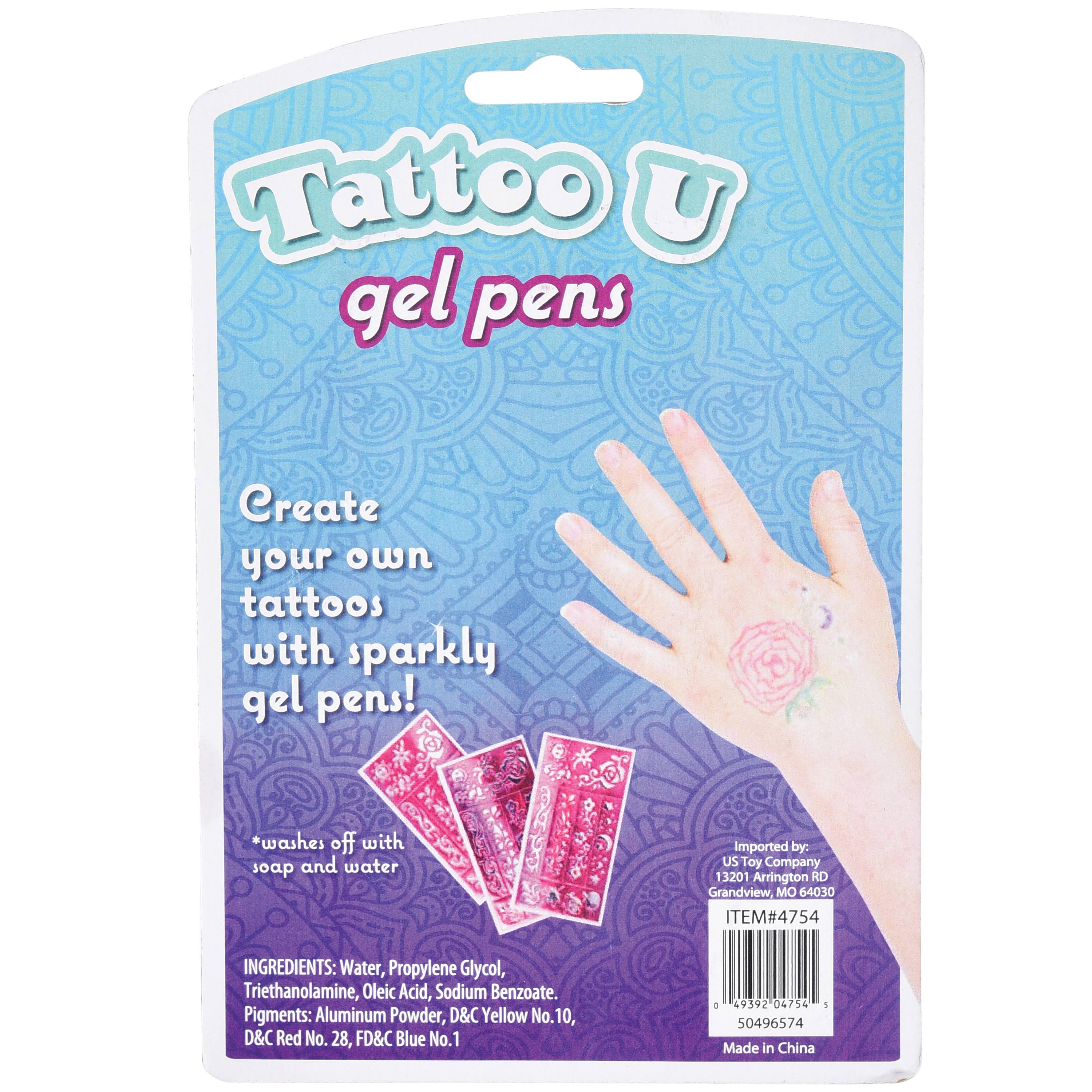 US Toy Company - Wholesale Temporary Tattoo - Kids - Tattoo U Art Design Kids Gel 6 Pen Sets1