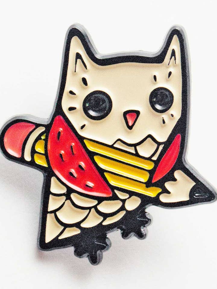 Owl Pencil Enamel Pin — Writer Editor Teacher Lapel Pin Gift for wholesale by Boygirlparty