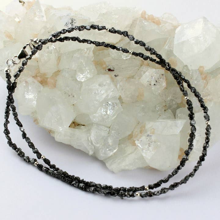 Chaîne de diamants noire Rohdiamant pour la vente par BKGEMS