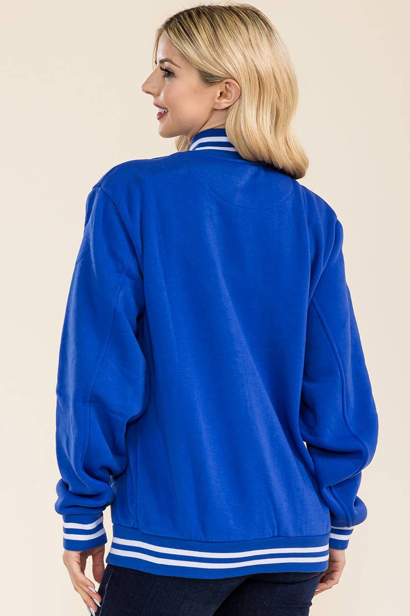 WEIV - Wholesale Varsity/Baseball Jacket - Women's - Boyfriend Fleece Varsity Jacket7