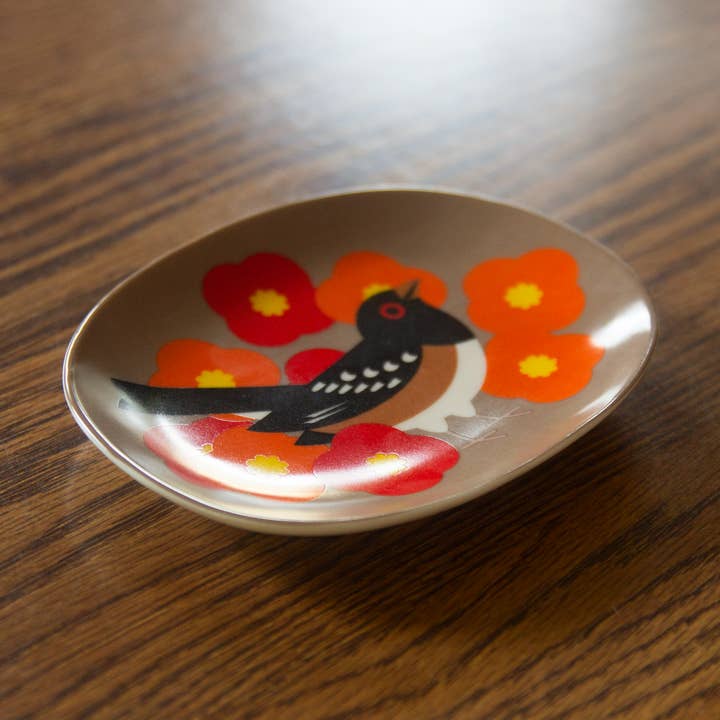 Pigeon Post - Wholesale Decorative Tray - Spotted Towhee Ceramic Tray1