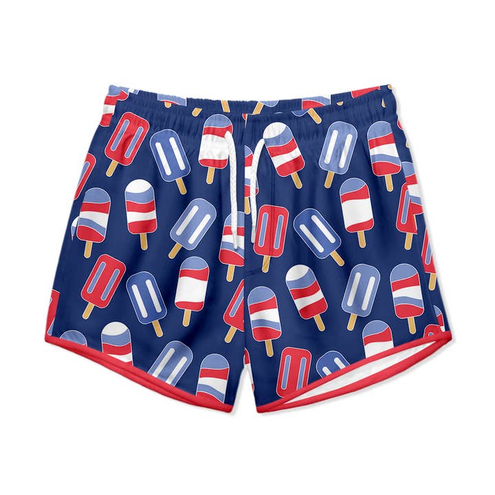 Boys Navy Popsicles Swim Trunks for wholesale by Millie Loves Lily
