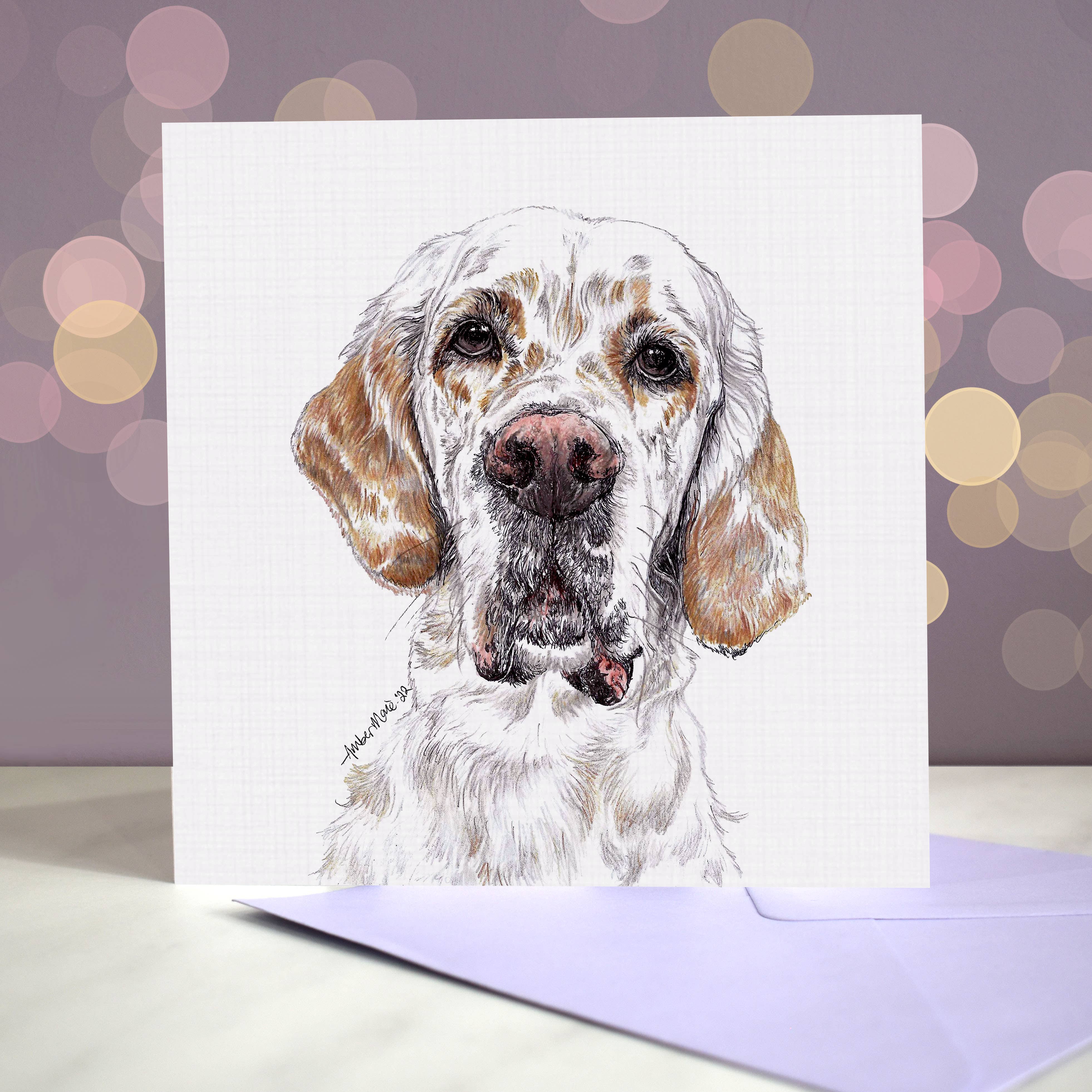 Amber Marie Studio - Wholesale Everyday Greeting Card - English Setter Most Pupular Greetings Card1