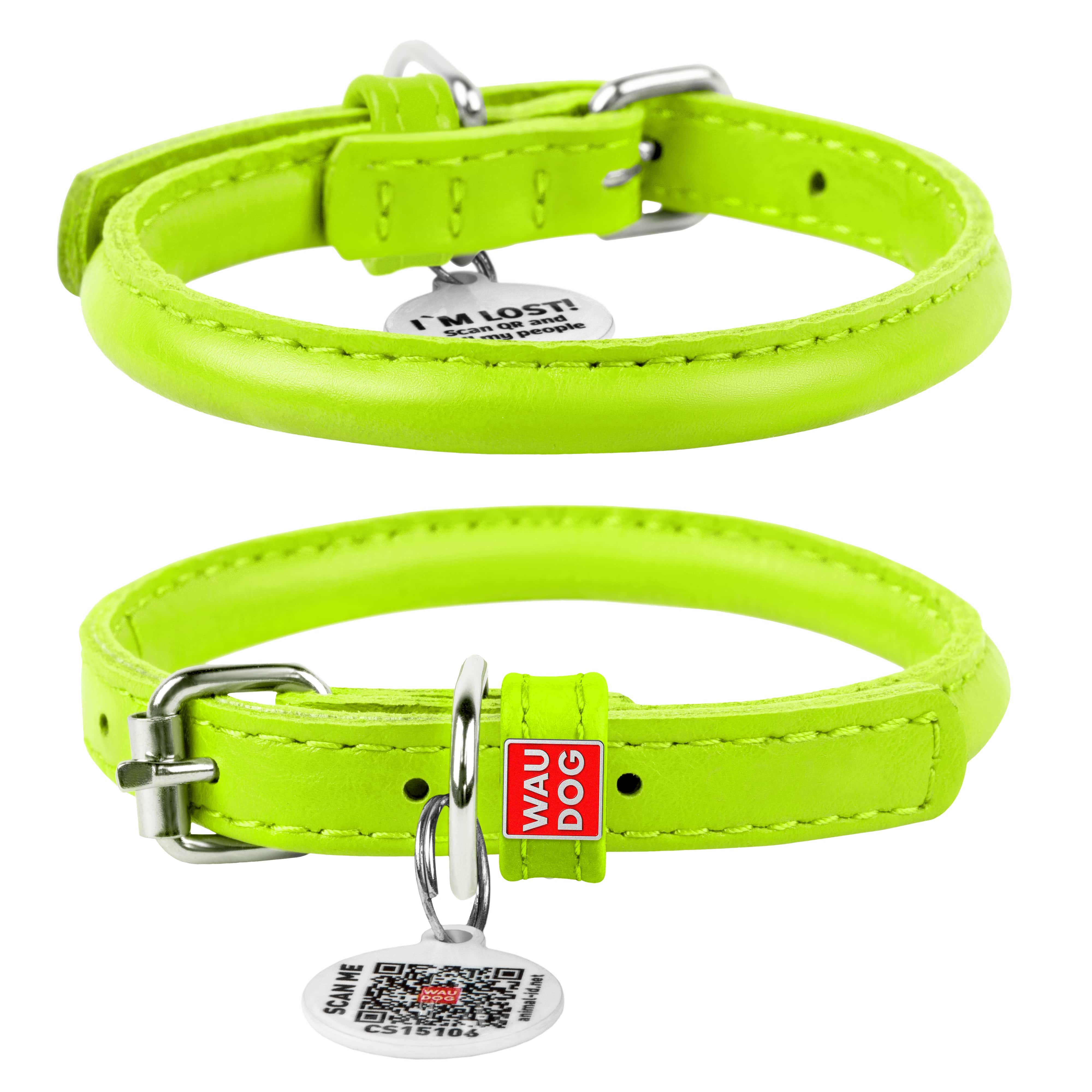 WAUDOG - Wholesale Pet Collar - Dog - Glamour Reinforced Rolled Leather Collar With Metal Clasp3