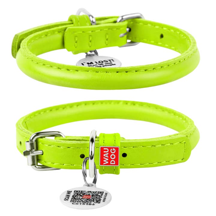 WAUDOG - Wholesale Pet Collar - Dog - Glamour Reinforced Rolled Leather Collar With Metal Clasp3